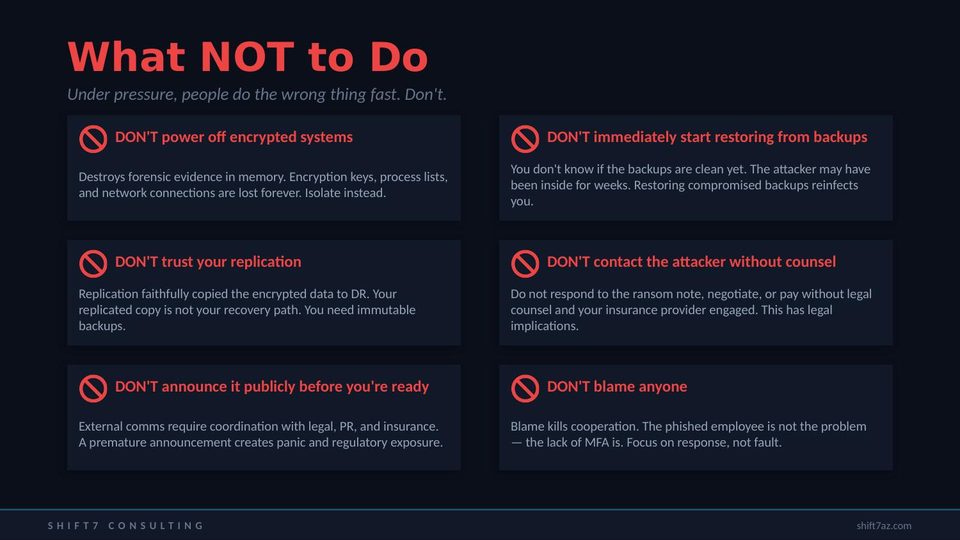 Six things NOT to do during ransomware